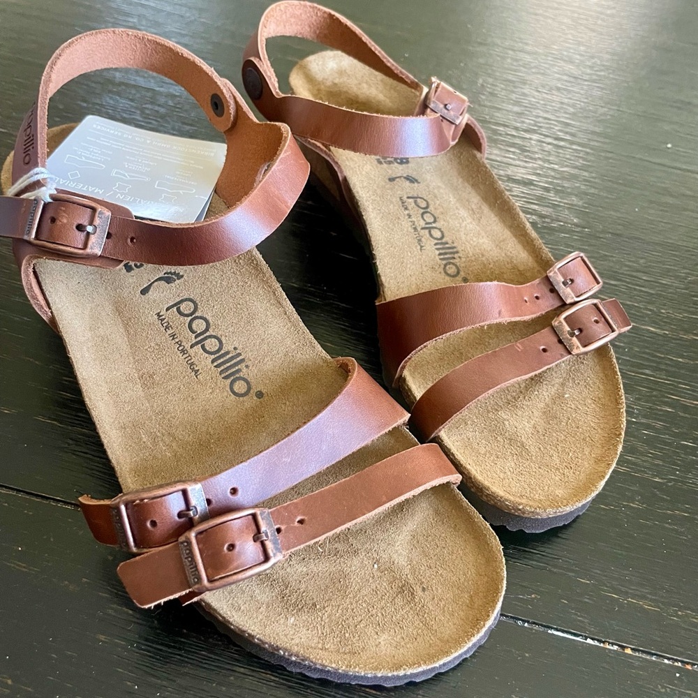 Papillio Chestnut Leather Sandals